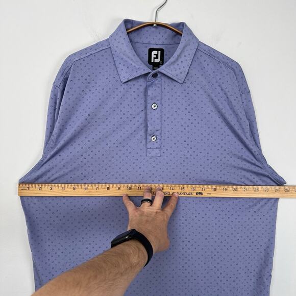 FootJoy Men's L Purple With Circles Performance Golf Polo Shirt - Picture 7 of 7